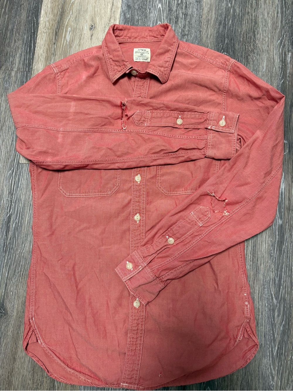 J. Crew Men's Long-Sleeve Button-Down Shirt - Dusty Coral